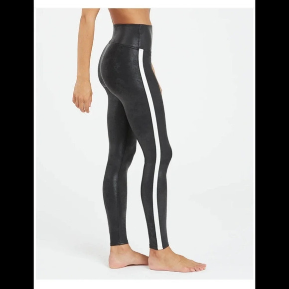 Spanx Faux Leather Side Stripe Legging - Picture 1 of 9